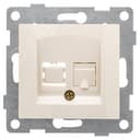 Розетка компьютерная RJ45 Bravo, механизм, одинарный, бежевый