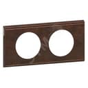 Рамка, двухпостовая, коричневая текстурная кожа