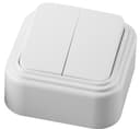Выключатель STEKKER PSW062220 двухклавишный открытой установки 250В 6А IP20 белый VA 56232Б 32744