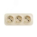 Quteo розетка тройная с заземлением с защитными шторками - 16 A - 250 В IP 20 - Слоновая кость LEGRAND
