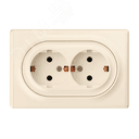 Розетка двойная, в сборе, с заземлением винтовые онтакты, цвет бежевый (серия Florence) 2172790 ССТ