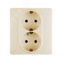 ETIKA Розетка двойная с заземлением со шторками слоновая кость автоматические зажимы