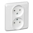 ЭТЮД Розетка двойная скрытая без заземления без шторок белая PC16-005B Systeme Electric