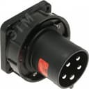 Вилка встраиваемая 63А/400V/3P+N+E/IP67 черная