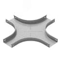 Разветвитель крестообразный плавный универсальный к лотку 600х80 радиус 200 мм, толщина 1,0 мм, Сендзимир цинк OSTEC