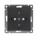 Розетка одноместная UNIVersal серия Афина с/з, з/ш, с/у, 16А, 220В, графит (еврослот), механизм