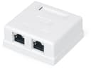 Розетка компьютерная RJ-45, 5е внешняя Hyperline WRline WR-WS-8P8C-C5E-SH-2 (Белый)