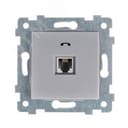 Аксиома Механизм розетки низковольтной телефонной скрытой установки РТ1-459 Алюминий 121018 Кунцево