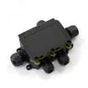 Коробка распределительная с откидной крышкой 5-вводная IP68 ПА66 40А 450В d3,5-12 мм 131х95х37