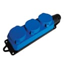 Розетка переносная 3местная cз STEKKER RST1623444 РП 16334 250В 16А IP44 синий 49403