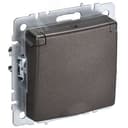 BRITE Розетка с заземлением с защитными шторками и крышкой 16А IP20 РСбш10-3-БрТБ темная бронза BR-R16-16-K45 IEK