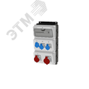 Комбинация розеток , Вход М40, клеммы, УЗО 4P/63A/30mA, 1xCEE32A5p, 1xCEE16A5p, 2xCEE16A3p, 1xSchuko16A, IP44. 00-00033748 AlpenBox