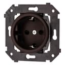 Розетка с заземлением. с/у, Коричневый матовый
