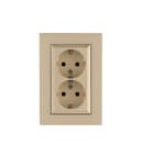 Розетка 2-я Karea RIZZ с заземл. крем Makel 88010082