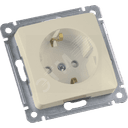 MASTER Розетка одноместная с заземляющим контактом, со шторками, скрытой установки, в рамку, слоновая кость