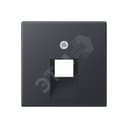 Накладка 1-ой телефонной/компютерной розетки  IAE/UAE (1X8-пол.)   Серия A500  Материал- термопласт  Цвет- матовый антрацит