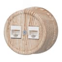 Розетка RJ45 информационная двойная, пластик, цвет Карельская Сосна Бирони