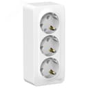 BLANCA Розетка наружная 3-я с заземлением без шторок с изолирующей пластиной 16А, 250В, белый