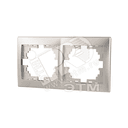 DERIY Рамка 2-ая горизонтальная Серебристый металлик Lezard