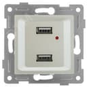 Розетка USB Ugra, механизм, двойной, жемчуг