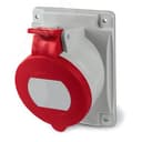 Розетка скрытой установки с наклоном IP44 32А 3P+E 400В. Пружинный зажим.