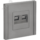 FORTE&PIANO Розетка двойная RJ11+RJ45 кат.5E FP535 сталь IEK