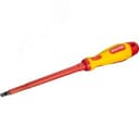 Отвертка , высоковольтная, Cr-Mo-V стержень, двухкомпонент. маслобензостойкая рукоятка, SL, 6,5х150мм ЗУБР