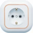 Валентина Розетка 1 пост скрытая с заземлением белый/ золото РС16-635