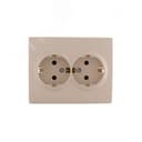 KARINA Розетка двойная с/з ПБТ крем (10шт/120шт) Lezard