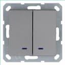 Выключатель 2-кл. 10А IP20 с подсветкой механизм алюм. Jasmart G3023NS