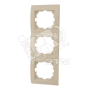 DERIY Рамка х3 вертикальная крем