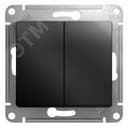 GLOSSA Переключатель двухклавишный схема 6 антрацит в рамку