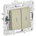 SKANDY Выключатель 2-клавишный с индикацией 10А SK-V09B бежевый IEK