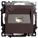 Розетка компьютерная одноместная RJ-45 (механизм), серия Катрин, шоколад Stekker