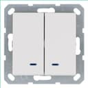 Выключатель 2-кл. 10А IP20 с подсветкой механизм бел. глянцевый Jasmart G3023NW