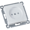 MASTER Розетка одноместная со шторками, скрытой установки, в рамку, белый