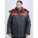 Куртка зимняя Бригада NEW (тк.Оксфорд), т.серый/красный 60-62 182-188