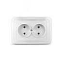 Валери Розетка двойная без заземления белая В0102 Универсал