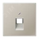 Накладка для 1-ой телефонной/компютерной розетки IAE/UAE (1X8-пол.) Серия LS990 Материал- металл Цвет- благородная сталь ES2969-1UA JUNG