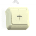 ОПТИМА Выключатель открытой установки двухклавишный со светоиндикацией, 10А А510-387, слоновая кость Кунцево