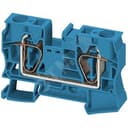 Клеммник пружинный проходной 16мм.кв 2 точки подключения синий