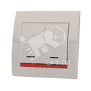 DERIY Выключатель х2 с подсветкой ПБТ белый