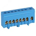 Шина NO-224-98 N ноль в изолированном корпусе на DIN-рейку ШНИ-6х9-8-Д синий