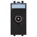 Avanti ТВ розетка проходная "Черный квадрат", 16A, 1 модульная DKC