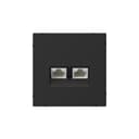 Розетка компьютерная 2-м ArtGallery RJ45 + RJ45 кат.5E механизм карбон SE GAL001085