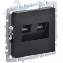 BRITE Розетка компьютерная двойная RJ45 кат.5E РК10-2-БрЧ черный BR-K20-1-K02 IEK