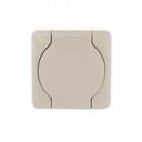 VIOLA Розетка с/з с крышкой керамика крем (12шт/144шт)