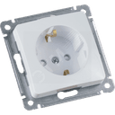 MASTER Розетка одноместная с заземляющим контактом, со шторками, скрытой установки, в рамку, белый