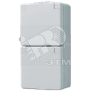 Розетка штепсельная SCHUKO накладная двойная с полем для надписи IP44