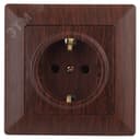 Розетка однофазная скрытого монтажа, в рамку с заземлением со шторками венге 16А 250В IP20 4-206-10 Intro Solo Б0053687 ЭРА